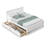 Cadre de lit en bois Gymax double/complet avec 2 tiroirs de rangement et sous-lit