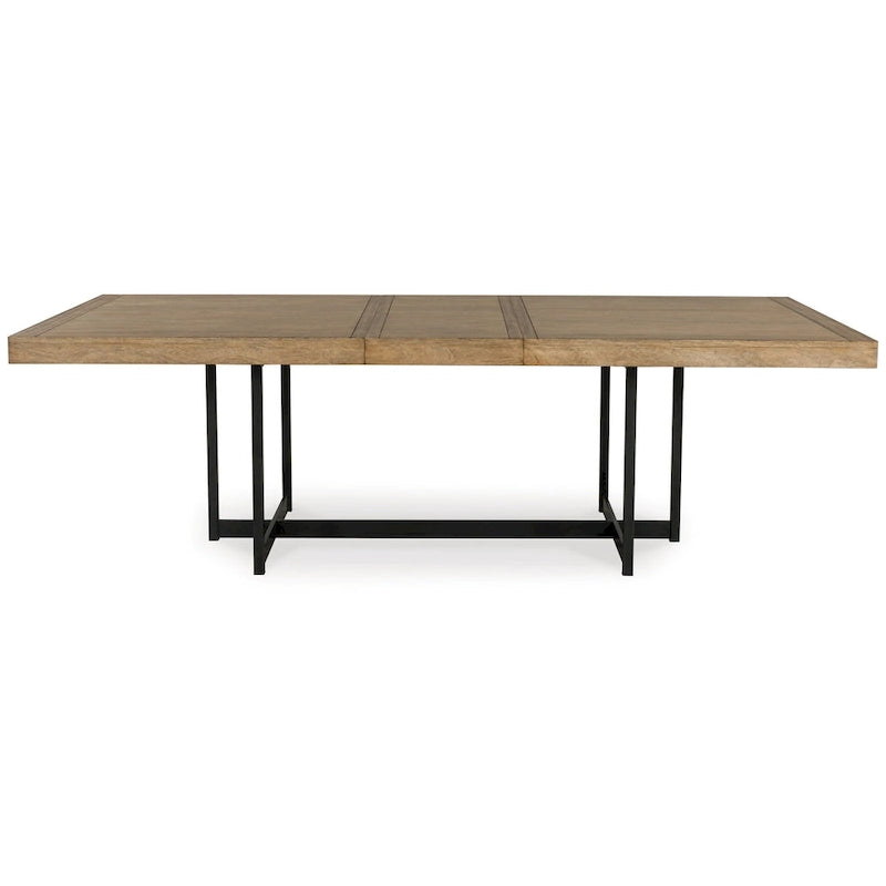 Table à manger Myka, Rallonge, Rectangulaire Bois Marron 203-249 cm