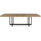 Table à manger Myka, Rallonge, Rectangulaire Bois Marron 203-249 cm