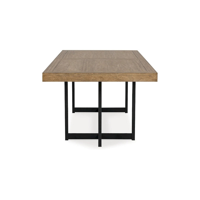 Table à manger Myka, Rallonge, Rectangulaire Bois Marron 203-249 cm