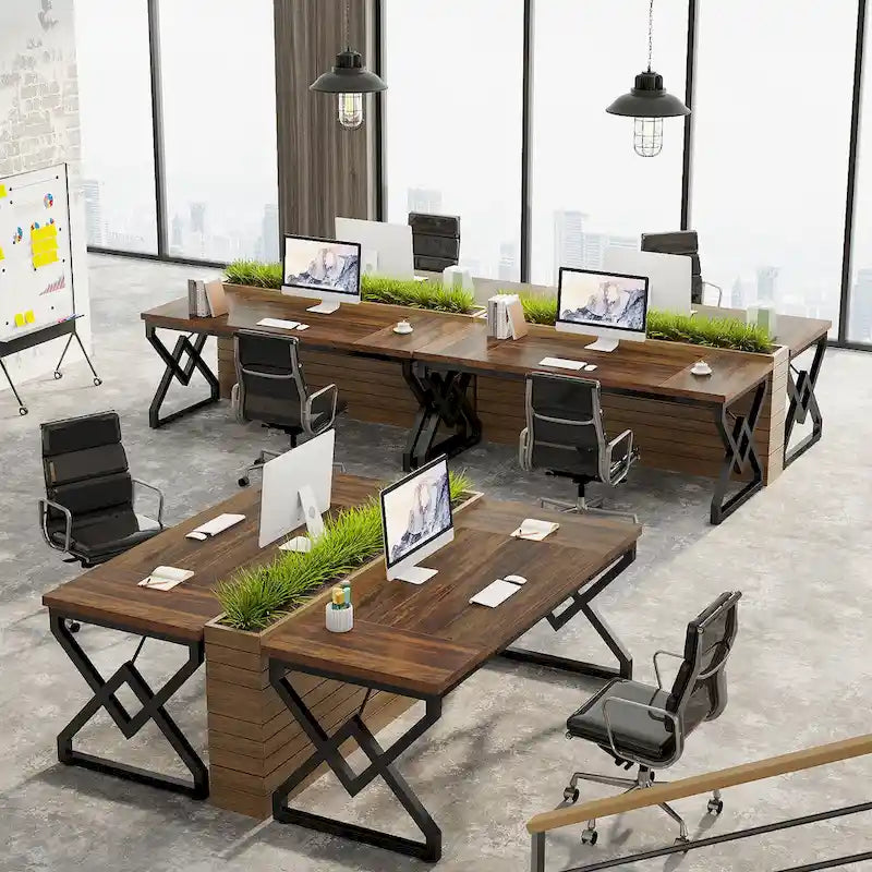 Bureau de direction de 63 pouces avec cadre en métal, bureau d'ordinateur moderne pour bureau à domicile