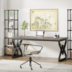 Bureau de direction de 63 pouces avec cadre en métal, bureau d'ordinateur moderne pour bureau à domicile