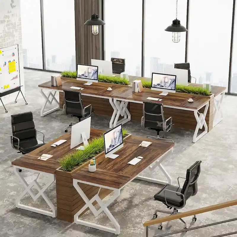 Bureau de direction de 63 pouces avec cadre en métal, bureau d'ordinateur moderne pour bureau à domicile