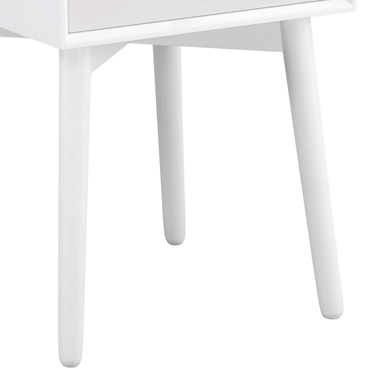 Table de chevet compacte à 2 tiroirs en bois style Mid-Century Modern