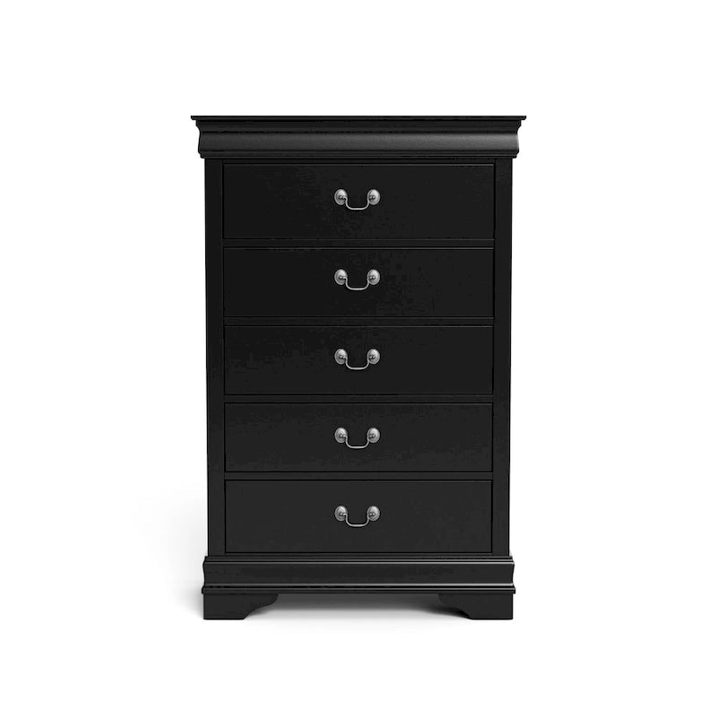 Commode traditionnelle en bois massif à 5 tiroirs