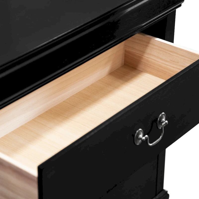 Commode traditionnelle en bois massif à 5 tiroirs
