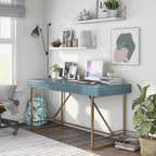 Bureau informatique Vaiz Modern 60 pouces en métal avec 3 tiroirs