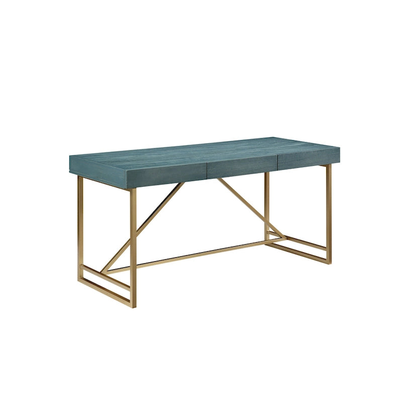 Bureau informatique Vaiz Modern 60 pouces en métal avec 3 tiroirs
