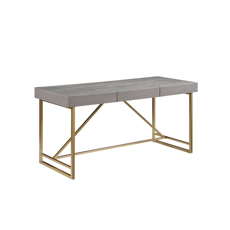 Bureau informatique Vaiz Modern 60 pouces en métal avec 3 tiroirs