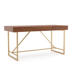 Bureau informatique Vaiz Modern 60 pouces en métal avec 3 tiroirs