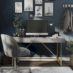 Bureau informatique Vaiz Modern 60 pouces en métal avec 3 tiroirs