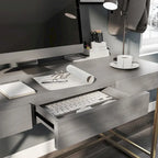 Bureau informatique Vaiz Modern 60 pouces en métal avec 3 tiroirs