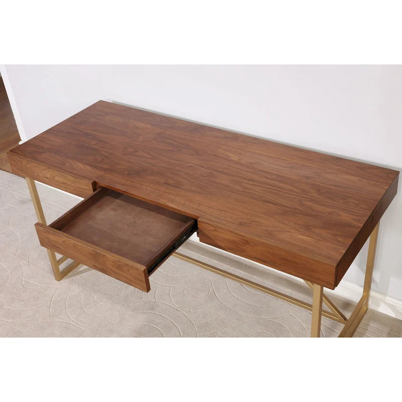 Bureau informatique Vaiz Modern 60 pouces en métal avec 3 tiroirs