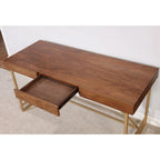 Bureau informatique Vaiz Modern 60 pouces en métal avec 3 tiroirs