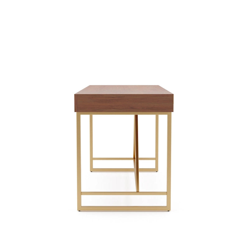 Bureau informatique Vaiz Modern 60 pouces en métal avec 3 tiroirs