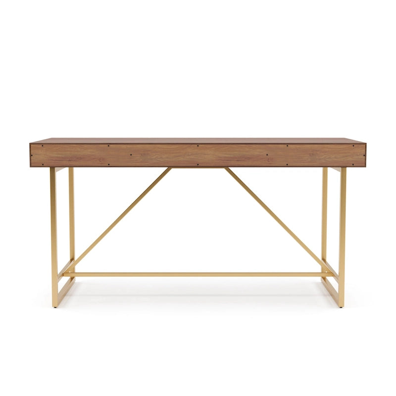 Bureau informatique Vaiz Modern 60 pouces en métal avec 3 tiroirs