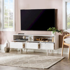 Meuble TV en bois massif Alby de 58 po de style Mid-Century