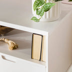 Meuble TV en bois massif Alby de 58 po de style Mid-Century