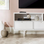 Meuble TV en bois massif Alby de 58 po de style Mid-Century