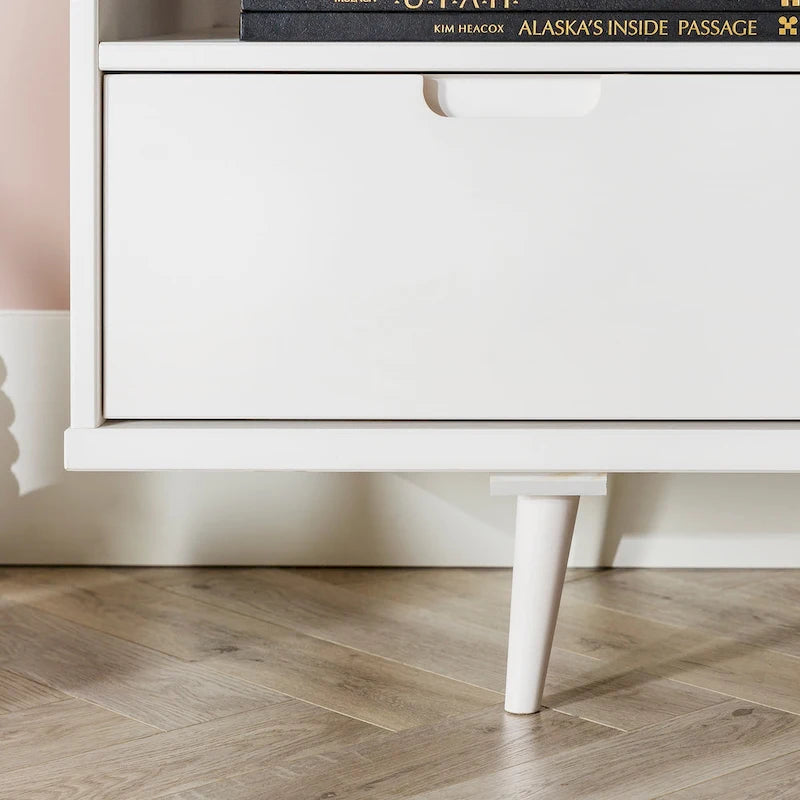 Meuble TV en bois massif Alby de 58 po de style Mid-Century