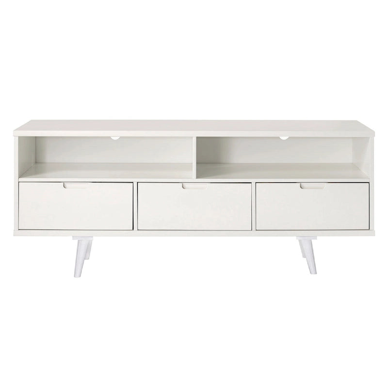 Meuble TV en bois massif Alby de 58 po de style Mid-Century