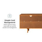 Meuble TV en bois massif Alby de 58 po de style Mid-Century