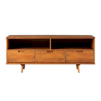 Meuble TV en bois massif Alby de 58 po de style Mid-Century