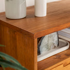 Meuble TV en bois massif Alby de 58 po de style Mid-Century