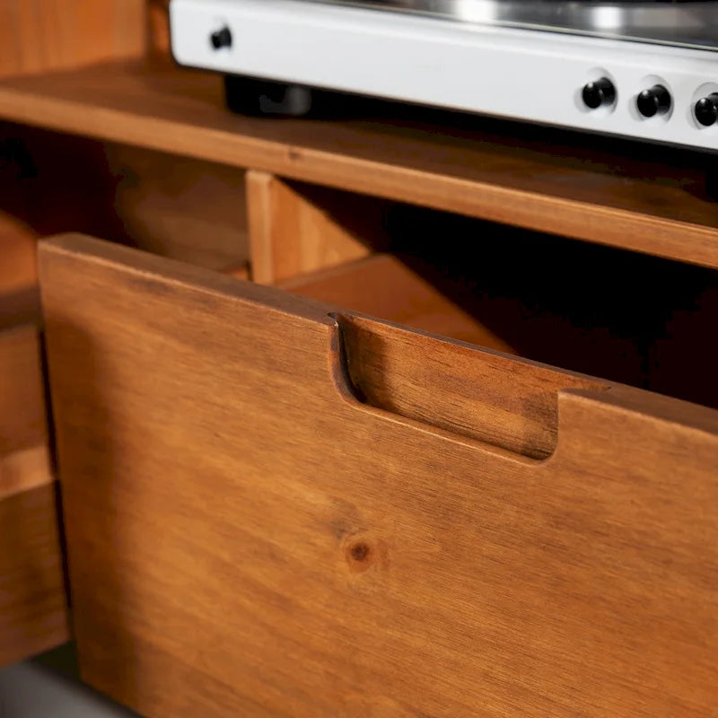 Meuble TV en bois massif Alby de 58 po de style Mid-Century