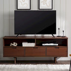 Meuble TV en bois massif Alby de 58 po de style Mid-Century