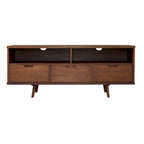 Meuble TV en bois massif Alby de 58 po de style Mid-Century