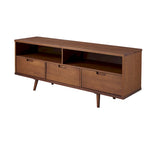 Meuble TV en bois massif Alby de 58 po de style Mid-Century