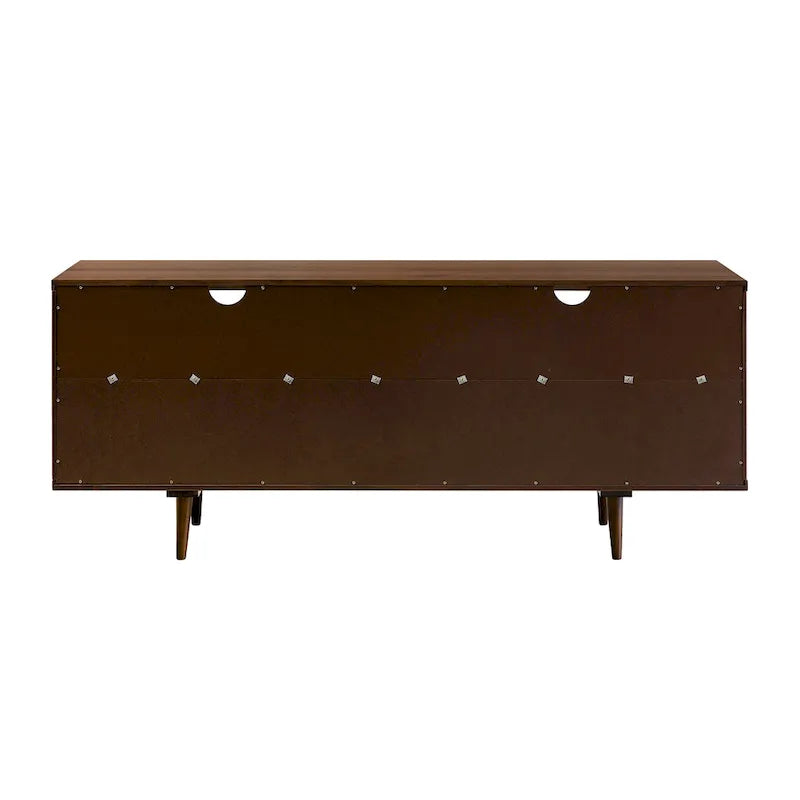 Meuble TV en bois massif Alby de 58 po de style Mid-Century