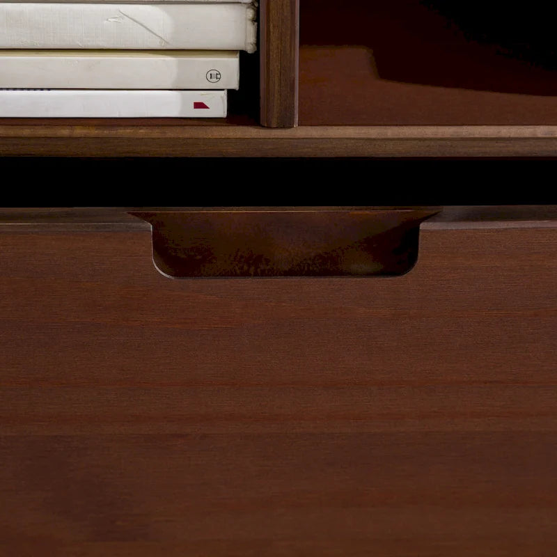 Meuble TV en bois massif Alby de 58 po de style Mid-Century