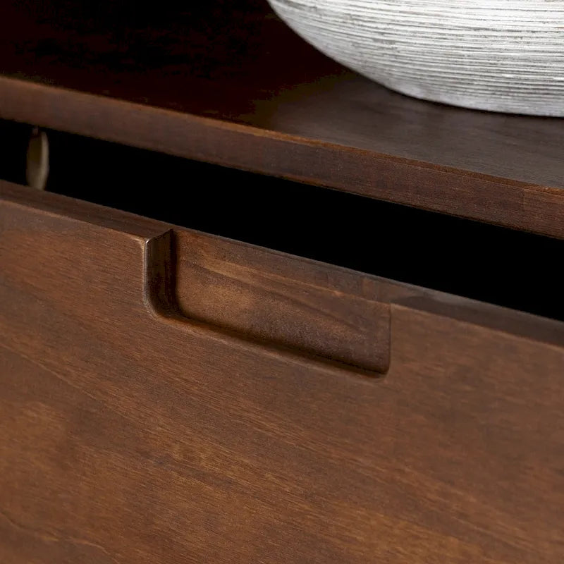 Meuble TV en bois massif Alby de 58 po de style Mid-Century