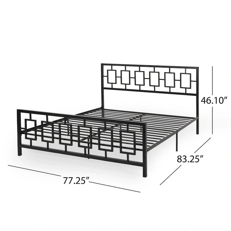 Cadre de lit plateforme King-size moderne Claudia Iron