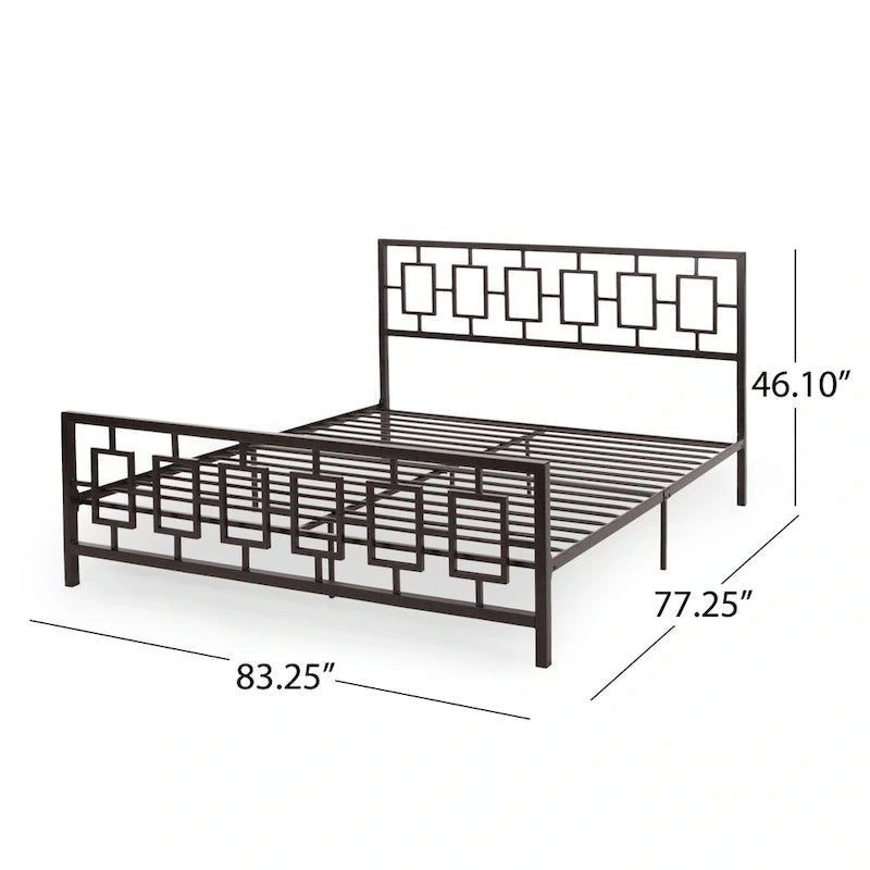 Cadre de lit plateforme King-size moderne Claudia Iron
