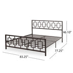 Cadre de lit plateforme King-size moderne Claudia Iron