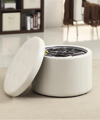 Convenience Concepts Designs4Comfort Round Shoe Storage Ottoman