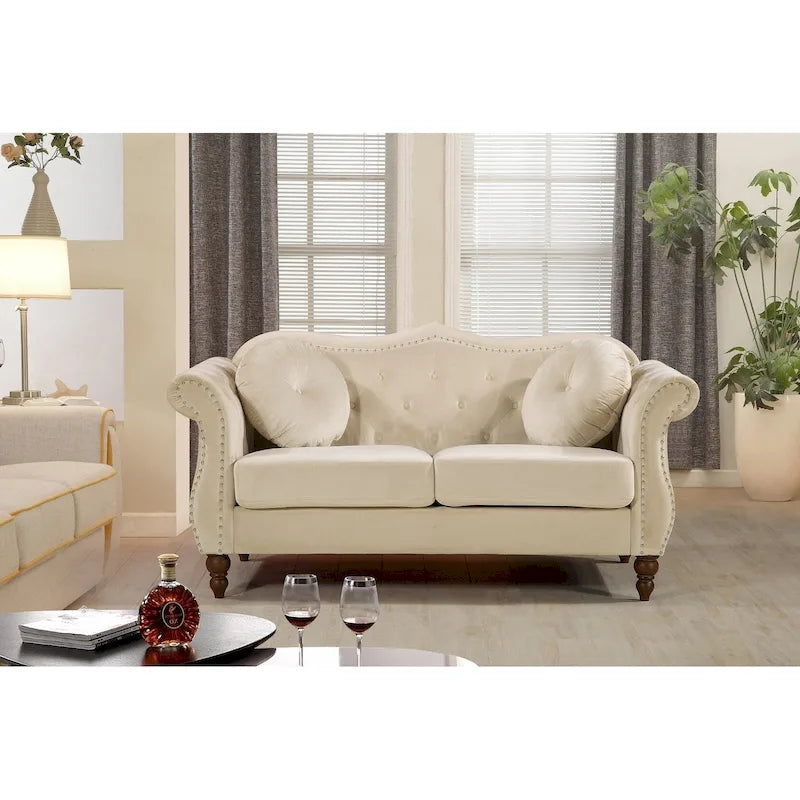 Causeuse Chesterfield US Pride Gloria Mid-century avec clous décoratifs