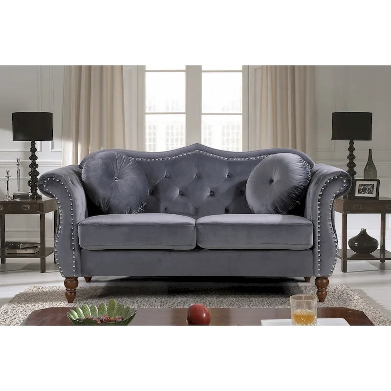 Causeuse Chesterfield US Pride Gloria Mid-century avec clous décoratifs