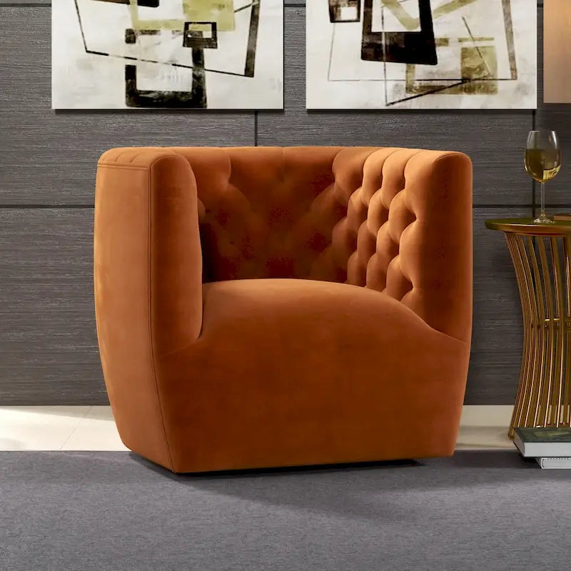 Fauteuil pivotant confortable style Mid-Century Modern