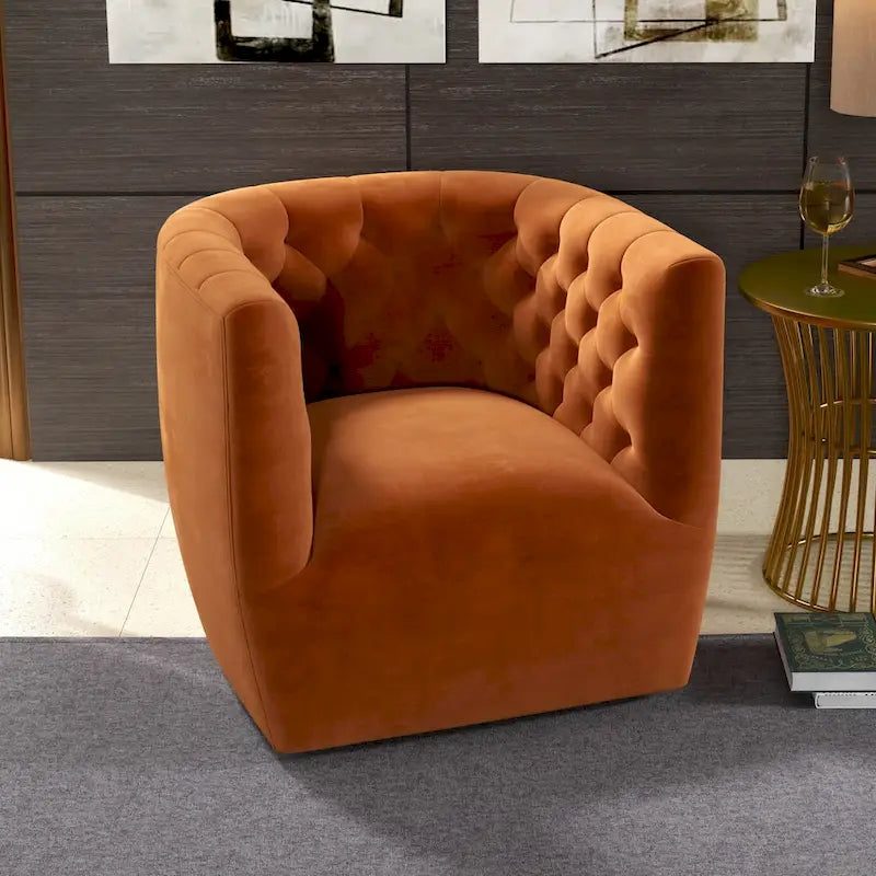 Fauteuil pivotant confortable style Mid-Century Modern