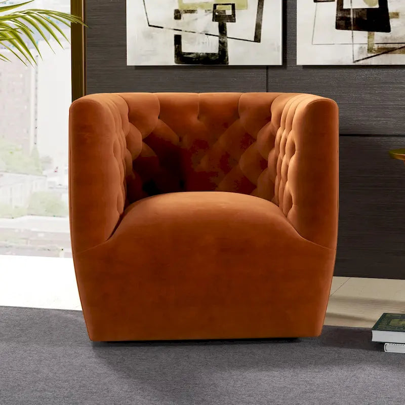 Fauteuil pivotant confortable style Mid-Century Modern