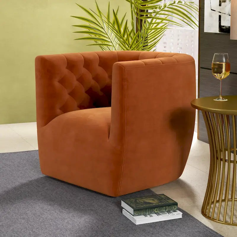Fauteuil pivotant confortable style Mid-Century Modern