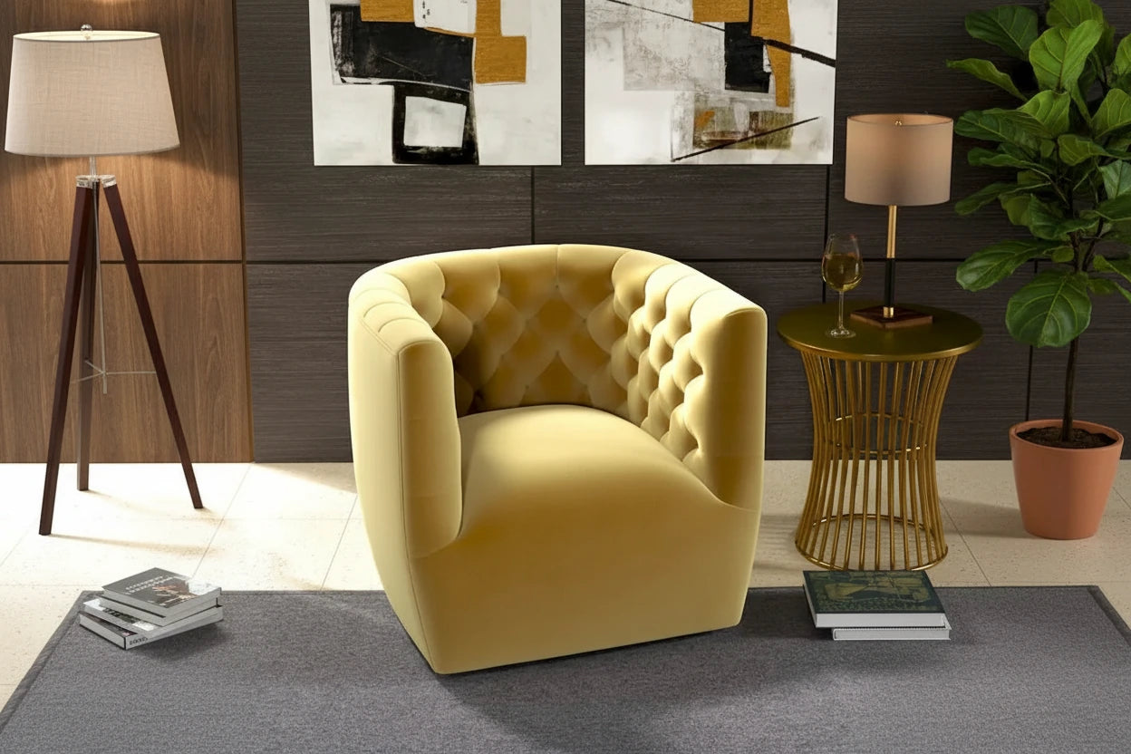 Fauteuil pivotant confortable style Mid-Century Modern