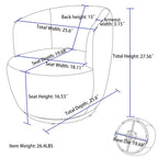 Fauteuil d'appoint pivotant, fauteuil crapaud