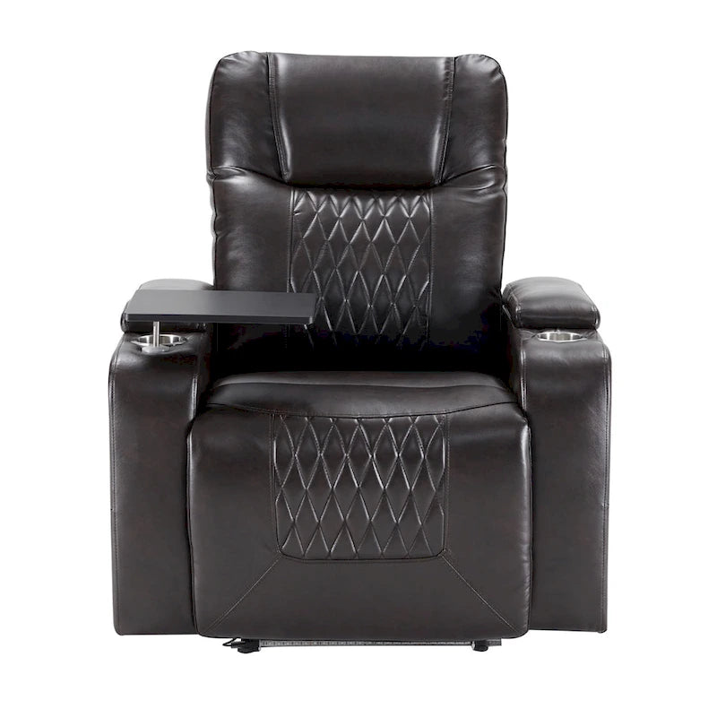 Fauteuil inclinable électrique en similicuir avec port de chargement USB