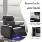 Fauteuil inclinable électrique en similicuir avec port de chargement USB