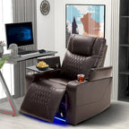 Fauteuil inclinable électrique en similicuir avec port de chargement USB